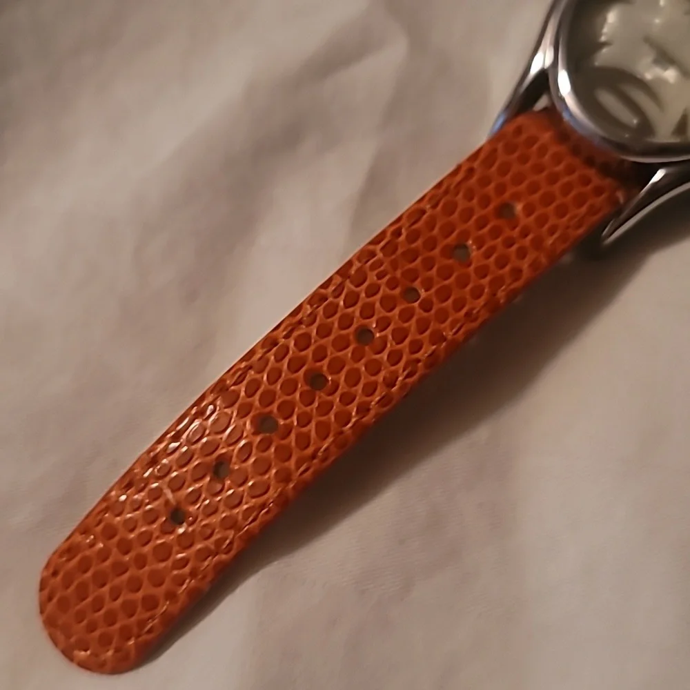 Activa By‎ Invicta Swiss Watch Mother of Pearl Orange Reptile Embossed Band